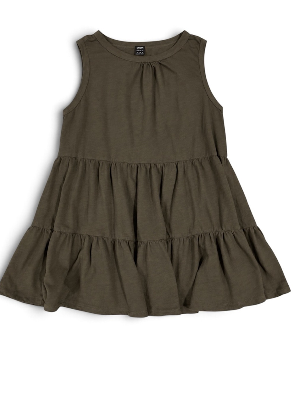 Women’s Green Sleeveless Tiered Babydoll Sleeveless tank Top Size Medium